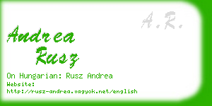 andrea rusz business card